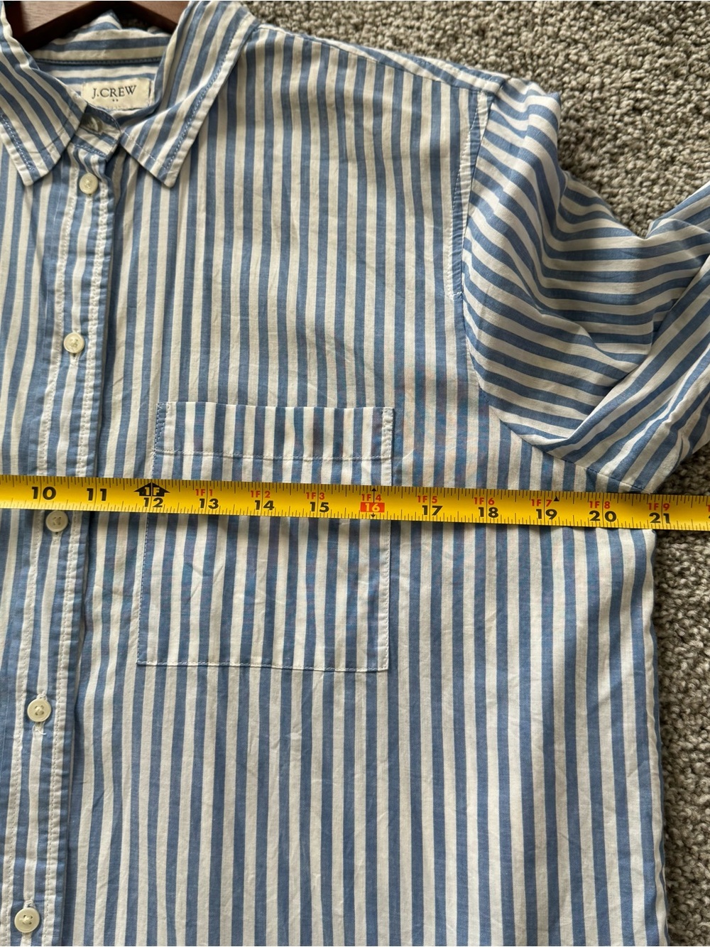 J.Crew Blue & White Vertical Striped Cotton Button Down Shirt Small Capsule - Picture 6 of 7